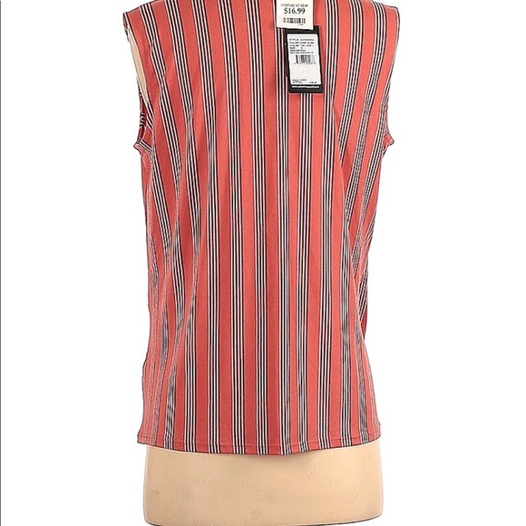 ADRIANNA PAPELL STRIPED Sleeveless Top - Size S - 90s look - Picture 2 of 2